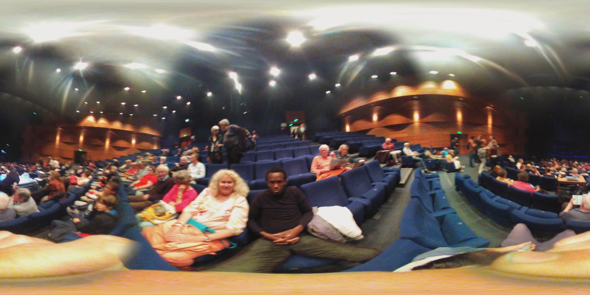 360-degree photo of a packed theatre audience before the show.